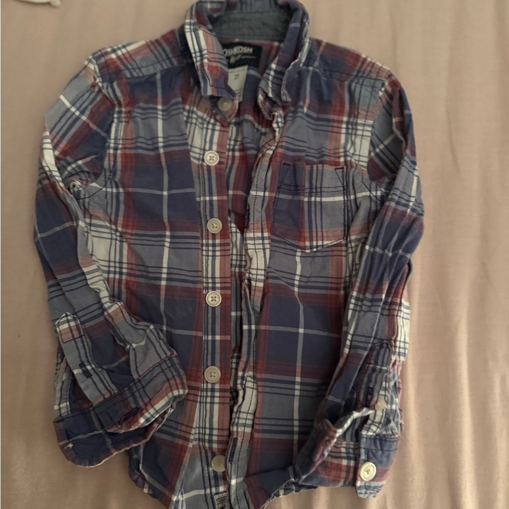 Plaid Button-Up Shirt